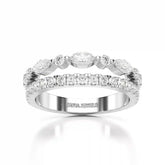 1 CT Marquise and Round Shaped Lab Diamond Ring Jama Jewels