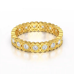 0.65 CT Flower Shape Eternity Ring with Round Cut Lab Diamonds