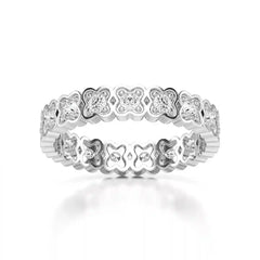 0.65 CT Flower Shape Eternity Ring with Round Cut Lab Diamonds Jama Jewels