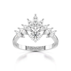 0.95 CT Cluster Ring with Marquise & Round Cut Lab Diamonds