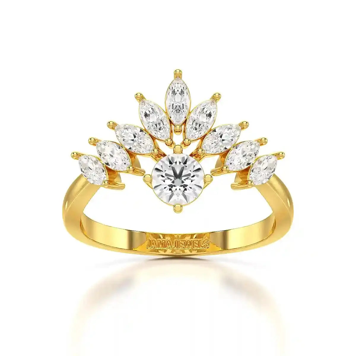 0.95 CT Cluster Ring with Marquise & Round Cut Lab Diamonds Jama Jewels
