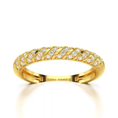 0.20 CT Half Eternity Ring with Round Cut Lab Diamonds