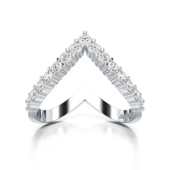 0.65 CT V Shaped Diamond Ring