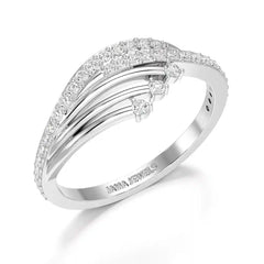 0.30 CT Round Cut Lab Diamond Bypass Ring