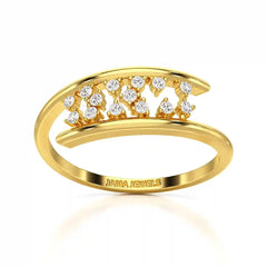 0.10 CT Pipe Pave Lab Diamond Ring with Round Diamonds