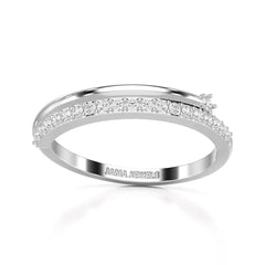 0.20 CT Round Cut Lab Diamond Split Ring Jama Jewels