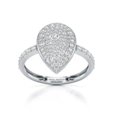 1 CT Pear Shaped Pave Ring with Round Diamonds