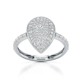 1 CT Pear Shaped Pave Ring with Round Diamonds Jama Jewels