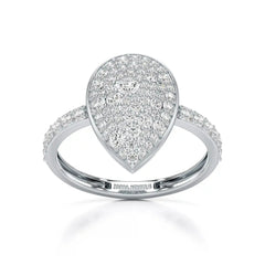 1 CT Pear Shaped Pave Ring with Round Diamonds Jama Jewels