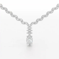 19.9 CT Marquise Cut Lab Diamond Necklace