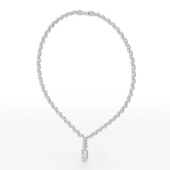 19.9 CT Marquise Cut Lab Diamond Necklace