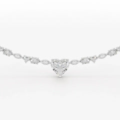 12.54 CT Heart Cut Lab Diamond Tennis Necklace