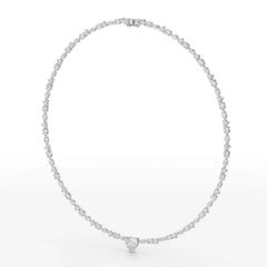 12.54 CT Heart Cut Lab Diamond Tennis Necklace