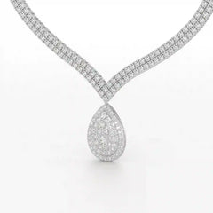 23.5 CT Two Layered Necklace with Round Lab Diamonds