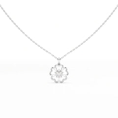 0.65 CT Heart Shape Pave Setting Chain Pendant With Round Cut Lab Diamonds Jama Jewels