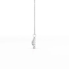 0.65 CT Heart Shape Pave Setting Chain Pendant With Round Cut Lab Diamonds