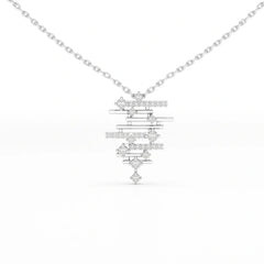 0.35 CT Lines Lab Diamond Chain Pendant with Round Cut Diamonds Jama Jewels