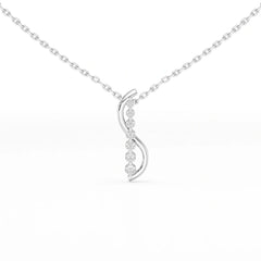 0.15 CT Round Cut Lab Diamond Swirl Chain Pendant Jama Jewels