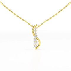 0.15 CT Round Cut Lab Diamond Swirl Chain Pendant Jama Jewels