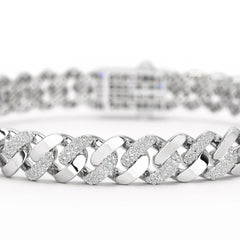 2.62 CT Round Cut Men's Cuban Bracelet