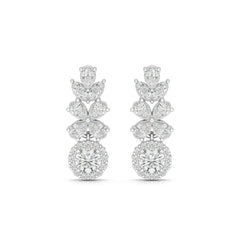 2.10 CT Multi Shape Diamond Drop Earring Jama Jewels