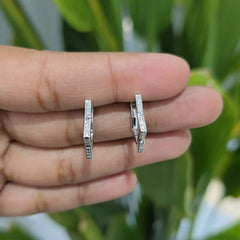 0.15 Star Shaped Hoop Earring with Round Diamonds (Ready for Delivery)