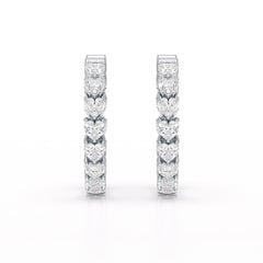 Heart Shaped Lab Grown Diamond Hoop Earrings