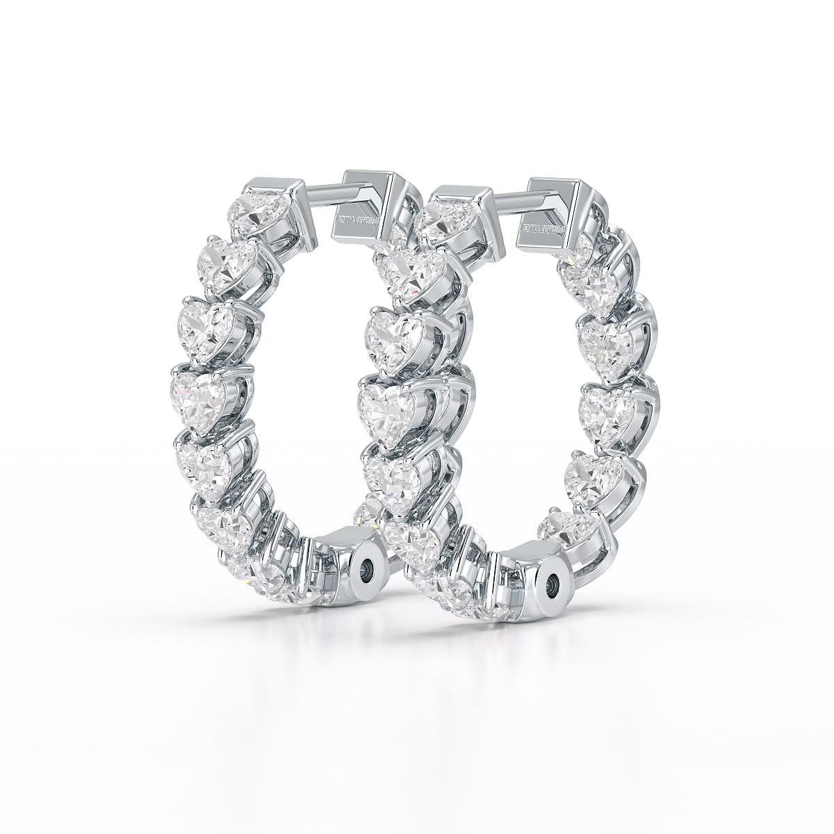 Heart Shaped Lab Grown Diamond Hoop Earrings