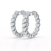 Heart Shaped Lab Grown Diamond Hoop Earrings