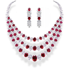 Exquisite 18 KT Gold Jewelry Collection Featuring Ruby Gemstones and Lab Diamonds