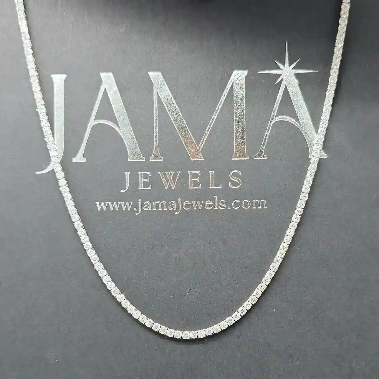 10.10 CT Round Cut Lab Diamond Tennis Necklace (Ready for Delivery) Jama Jewels