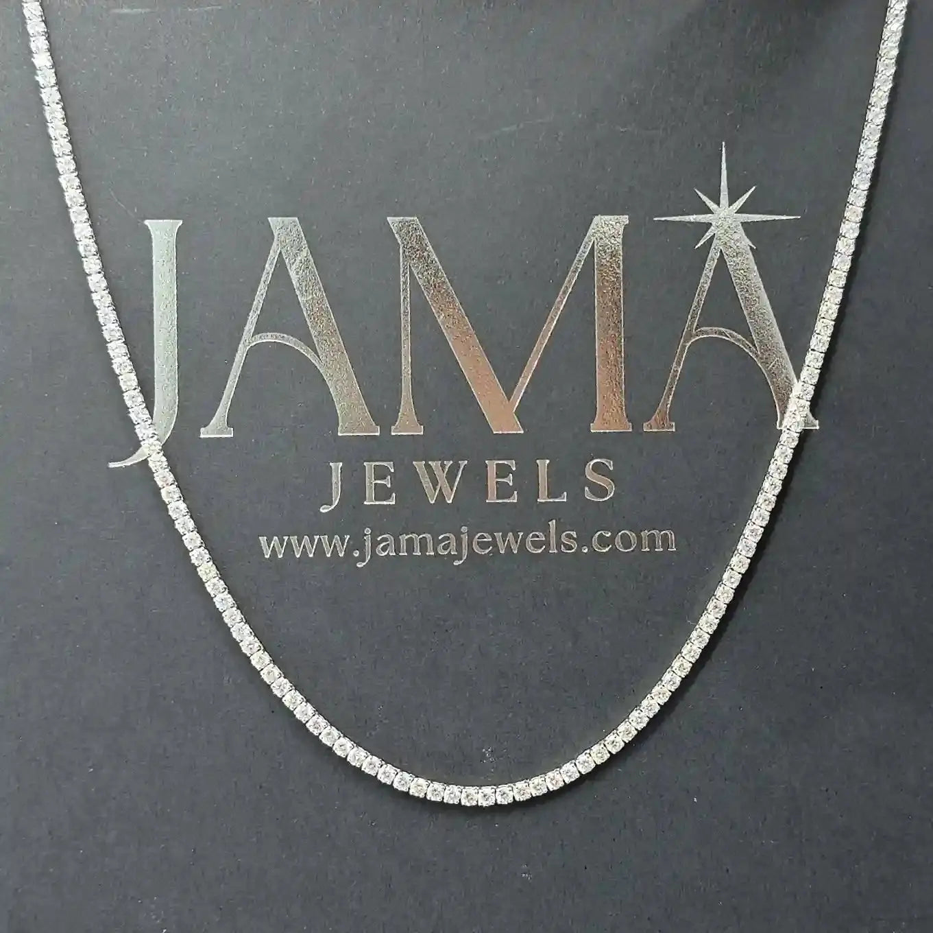8 CT Round Cut Lab Diamond Tennis Necklace (Ready for Delivery) Jama Jewels
