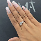 1.60 CT Round & Emerald Cut Diamond Two Stone Ring (Ready for Delivery)