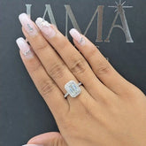 3.60 CT Emerald Cut Lab Diamond Halo Ring (Ready for Delivery)