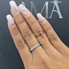 0.65 CT Round Cut Half Eternity Lab Diamond Ring (Ready for Delivery)