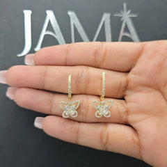 0.95 CT Lab Diamond Butterfly Hoop Earring (Ready for Delivery)