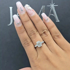 2.40 CT Lab Diamond Emerald & Taper Cut Three Stone Ring (Ready for Delivery) Jama Jewels