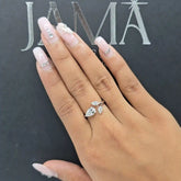 1.40 CT Pear Cut Diamond Open Cuff Ring (Ready for Delivery)