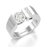 2.2 CT Round Cut Lab Diamond Men's Ring