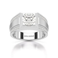 2.42 CT Round Shape Lab Diamond Men's Ring