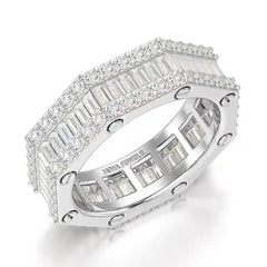 4.45 CT Baguette Cut Lab Diamond Men's Ring