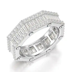 4.45 CT Baguette Cut Lab Diamond Men's Ring Jama Jewels