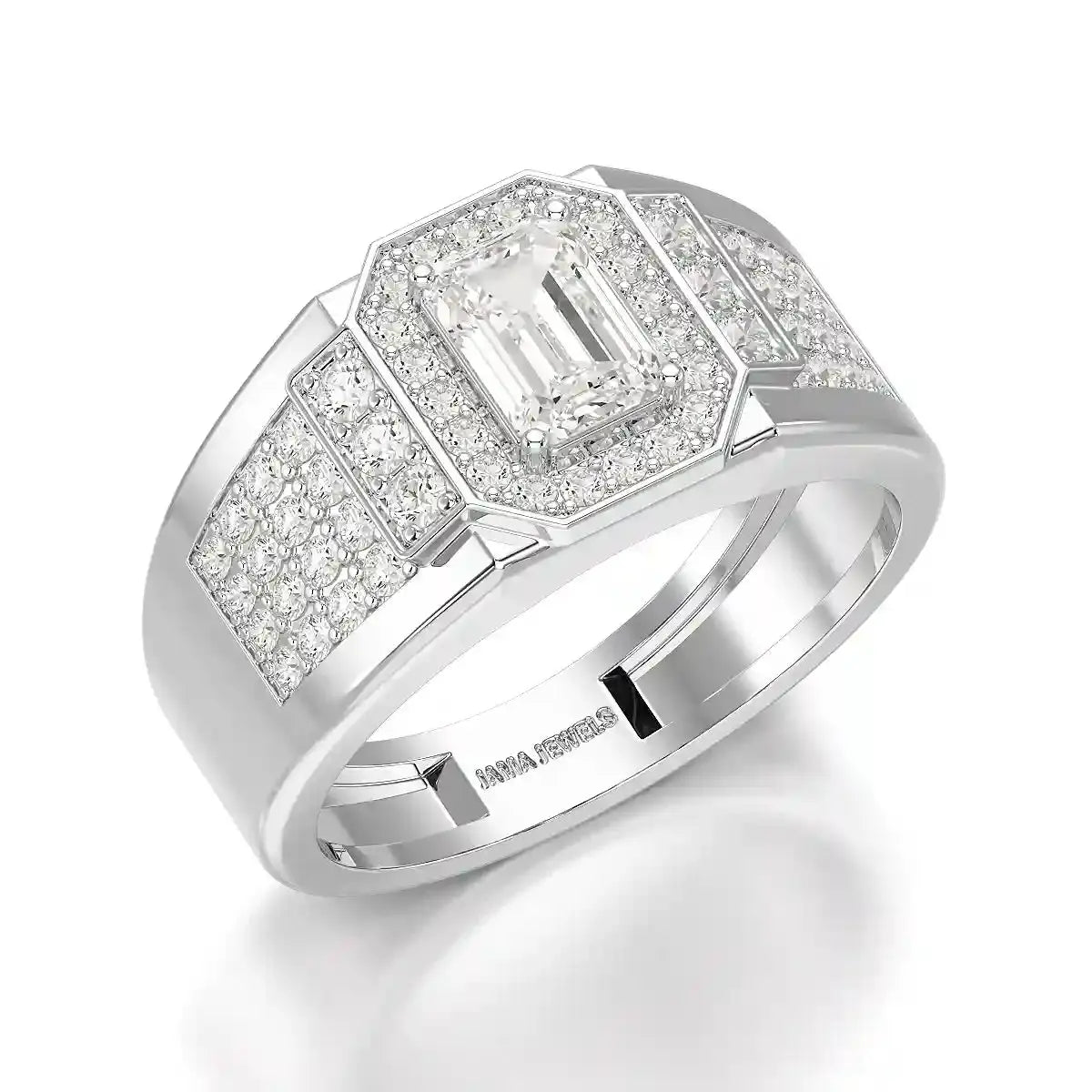 1.72 CT Round Shape Lab Diamond Men's Ring Jama Jewels
