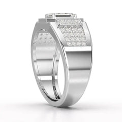 1.72 CT Round Shape Lab Diamond Men's Ring Jama Jewels