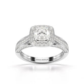 1.53 CT Cushion Cut Halo Lab Diamond Ring