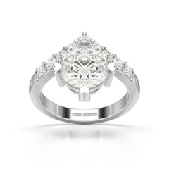 3.02 CT Round Cut Classic Lab Diamond Ring