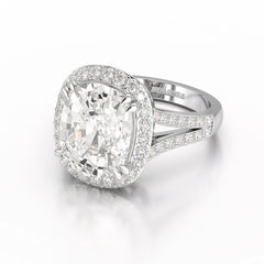 9.77 CT Cushion Cut Halo Lab Diamond Ring