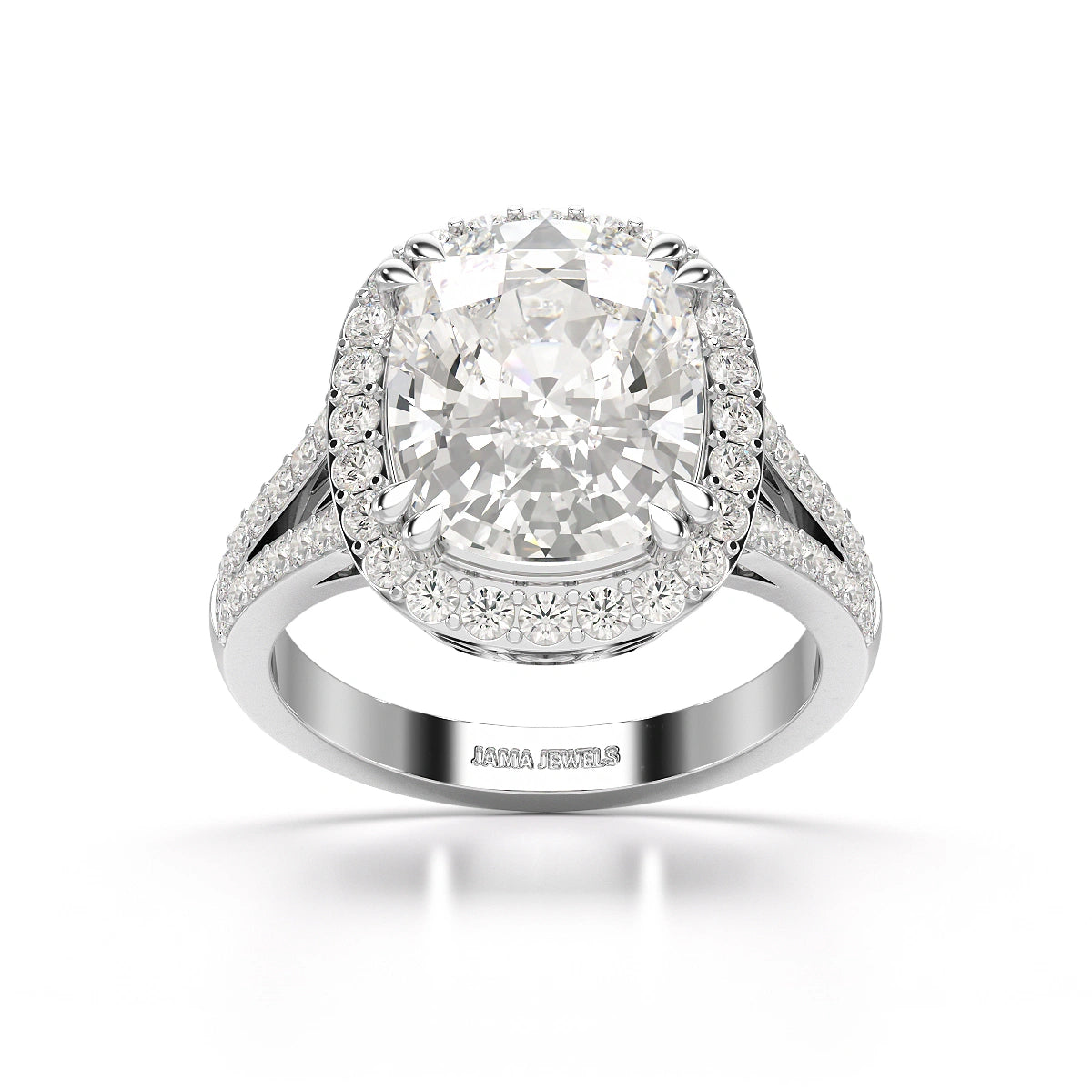 9.77 CT Cushion Cut Halo Lab Diamond Ring