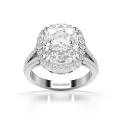 9.77 CT Cushion Cut Halo Lab Diamond Ring