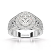 2.03 CT Round Cut Halo Lab Diamond Ring